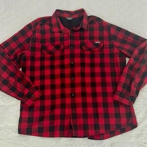 Eddie Bauer Red and Black Checkered Shirt Men’s Size XL Buffalo Plaid Button Up